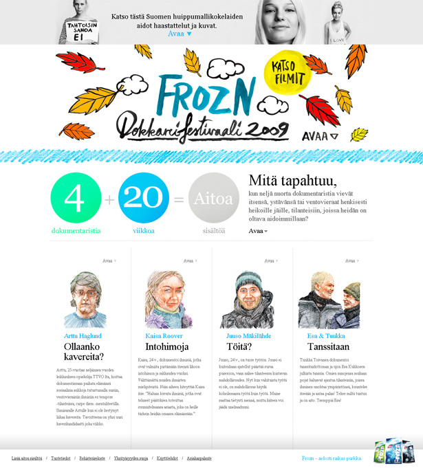 24 Clever Website Designs That Combine jQuery and Illustration scr frozn1