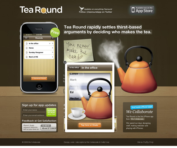 24 Clever Website Designs That Combine jQuery and Illustration scr tearoundapp2