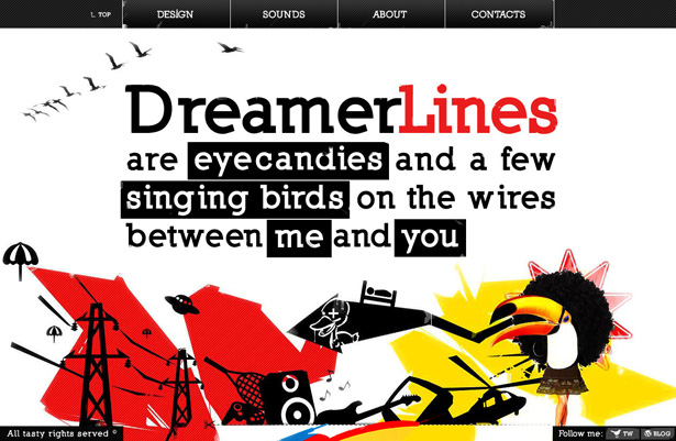 24 Clever Website Designs That Combine jQuery and Illustration scr dreamerlines1