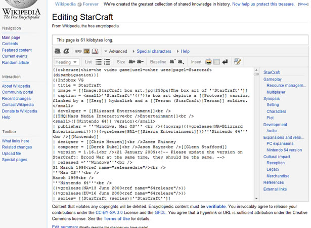 Wikipedia Redesign: What's in Store? new edit main