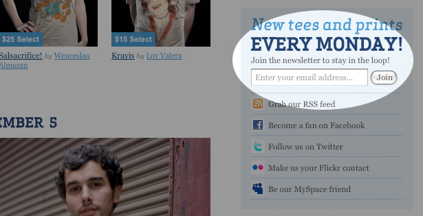 A Guide to Creating Email Newsletters threadless sign up2