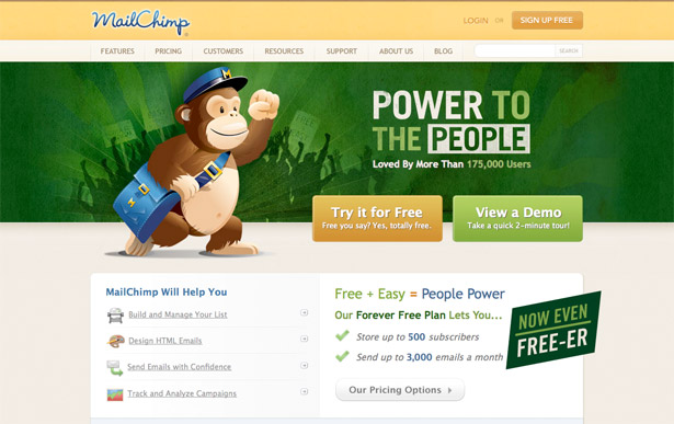 A Guide to Creating Email Newsletters mailchimp home