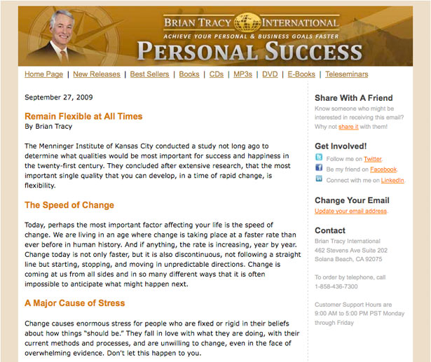 A Guide to Creating Email Newsletters brian tracy