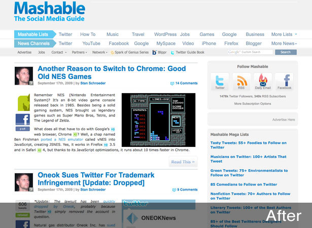 Preparing and Planning for a Redesign mashable new