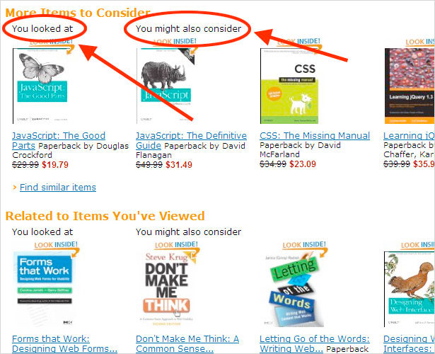 Amazon Content Tailored to the User Amazon Content Tailored to the User
