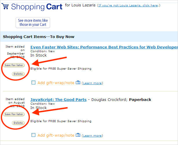Amazon Cart Options Amazon Cart Options
