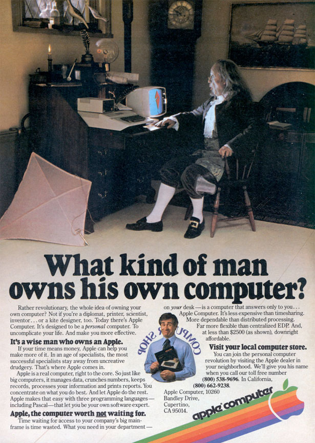 The Evolution of Apple Ads 1980benfranklin