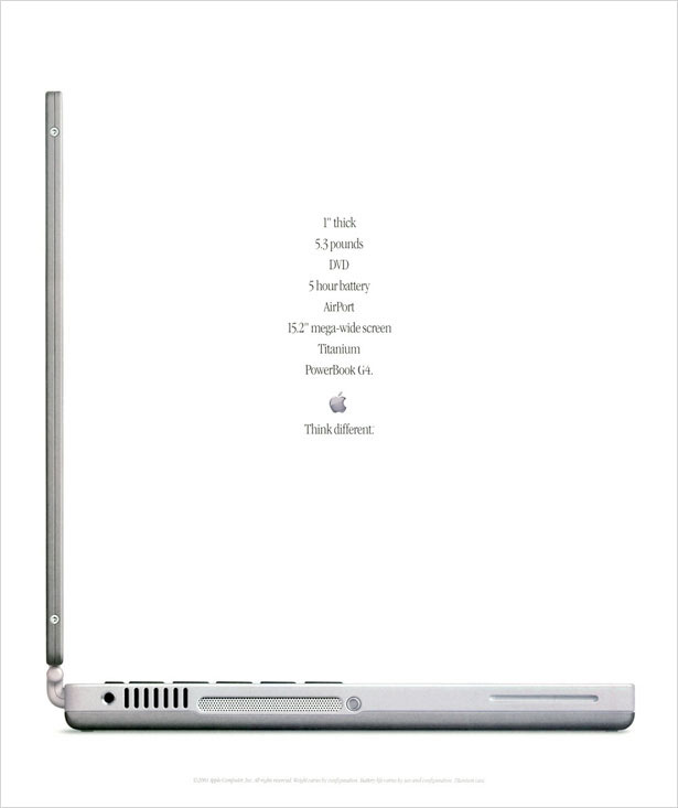 The Evolution of Apple Ads 2001titaniumpowerbook
