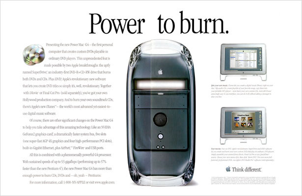 The Evolution of Apple Ads 2001g3powertoburn
