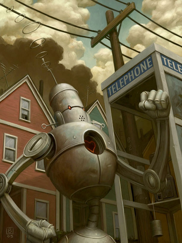 35 Futuristic Illustrations of Robot Art robot 02
