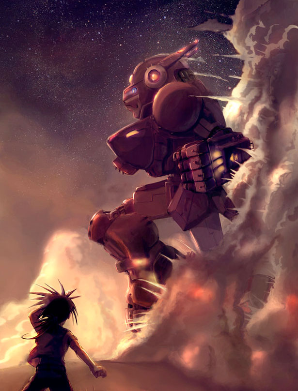 35 Futuristic Illustrations of Robot Art robot 03
