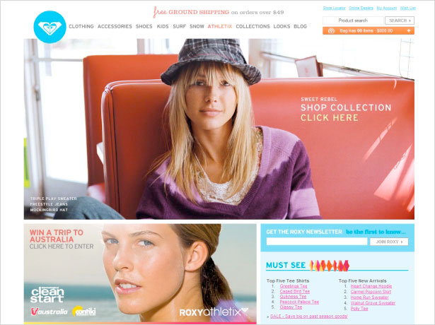 35 Inspirational Fashion Website Designs Roxy