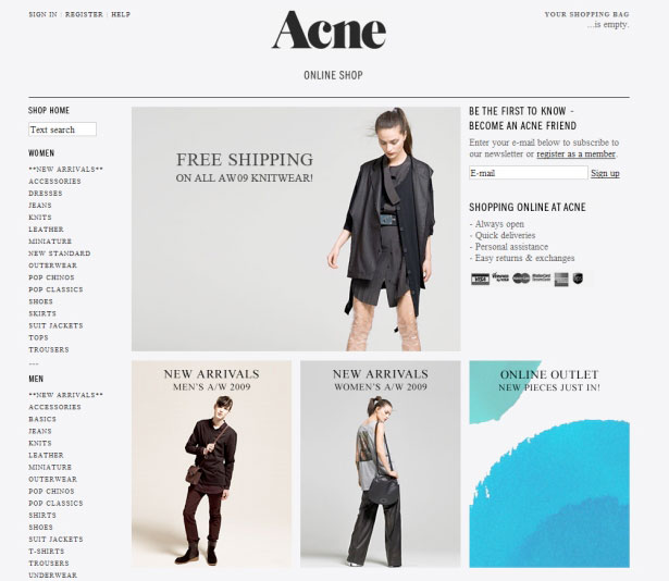 35 Inspirational Fashion Website Designs Acne
