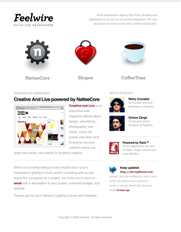 25 Examples of Web 2.0 and Traditional Design Rules Coming Together feelwire 1