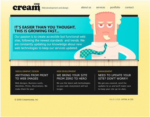 25 Examples of Web 2.0 and Traditional Design Rules Coming Together cream scoop
