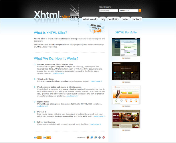 Creating the "Perfect" Portfolio XHTML-Slice