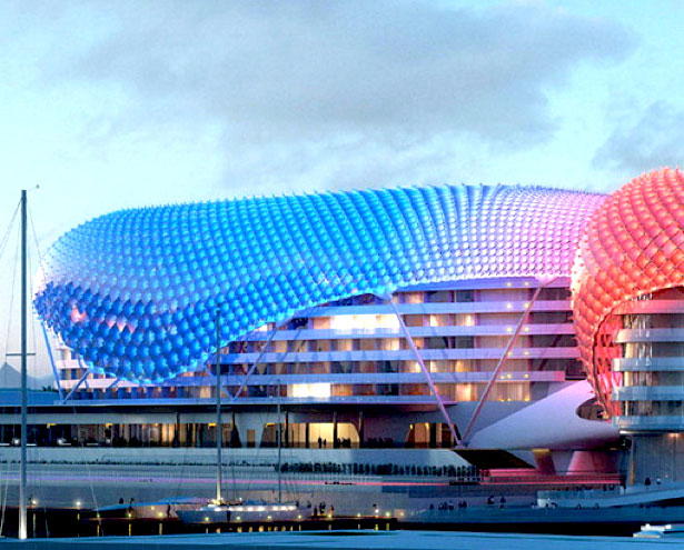 30+ Dazzling and Interactive Media Facades Yas Hotel