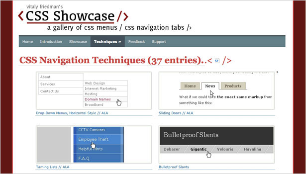 250+ Resources to Help You Become a CSS Expert cssnavigationtechniquesshowcase