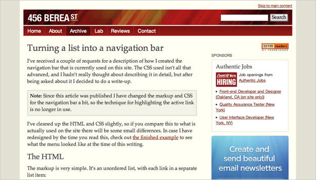 250+ Resources to Help You Become a CSS Expert turningalistintoanavigationbar
