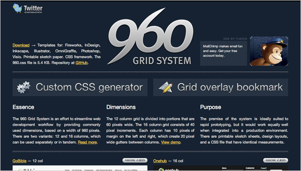 250+ Resources to Help You Become a CSS Expert 960gridsystem