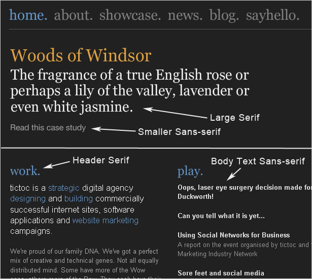 The Dos and Don'ts of Dark Web Design Serif and Sans-serif