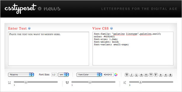 Massive Compilation of Designer Tools csstypeset 2