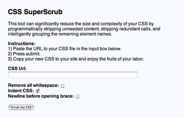 Massive Compilation of Designer Tools CSS SuperScrub