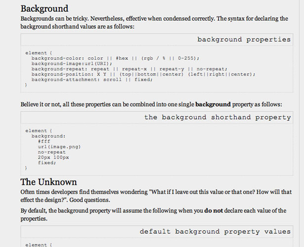 Massive Compilation of Designer Tools CSS Shorthand Guide