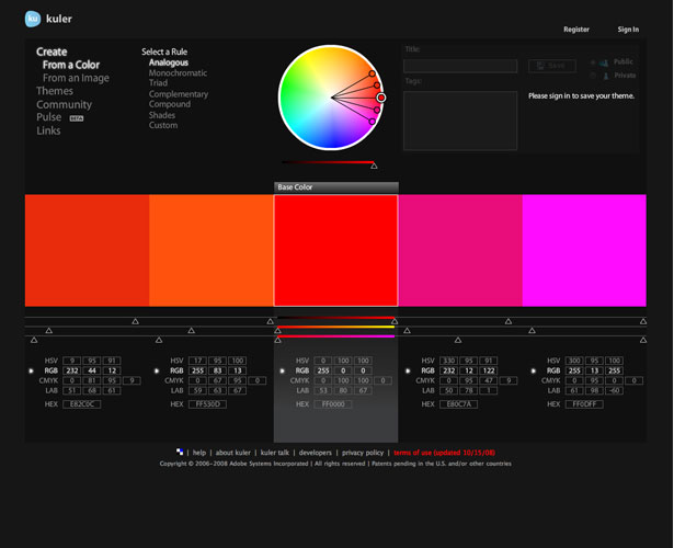 Massive Compilation of Designer Tools kuler