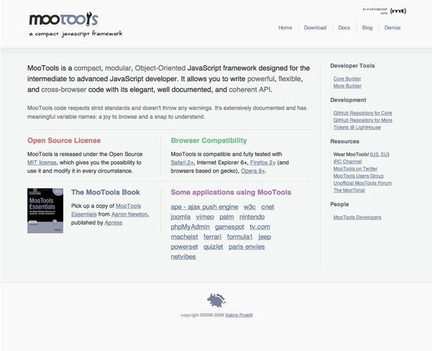Massive Compilation of Designer Tools MooTools