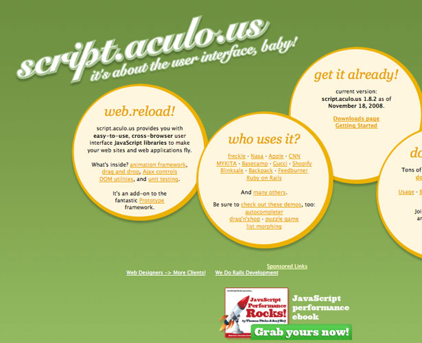 Massive Compilation of Designer Tools scriptaculous