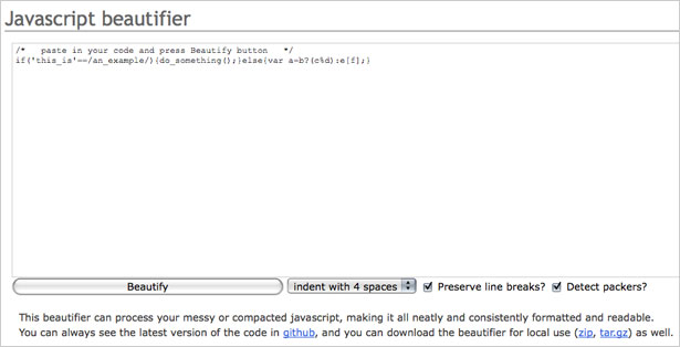 Massive Compilation of Designer Tools javascript beautifier