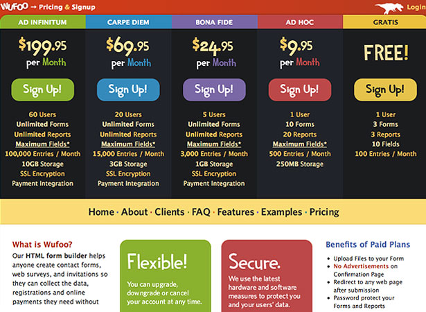 25 Inspiring Examples of Sign-Up Pages table 1