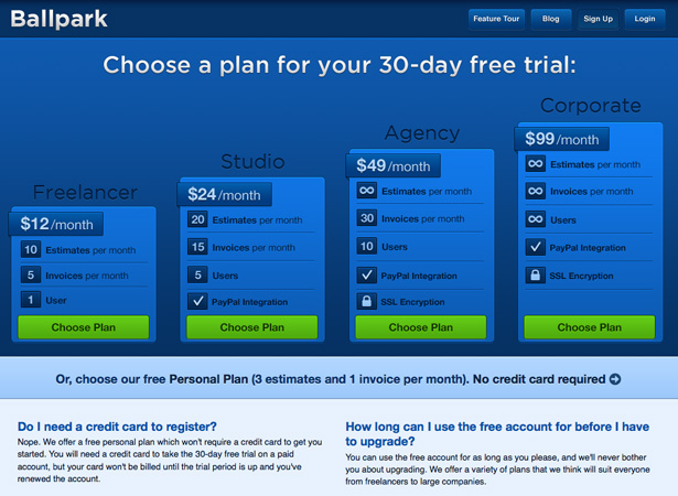 25 Inspiring Examples of Sign-Up Pages table 2