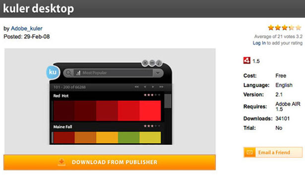 40 Great Adobe AIR Applications for Designers and Developers kulerdesktop