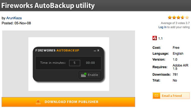 40 Great Adobe AIR Applications for Designers and Developers fireworksautobackuputility