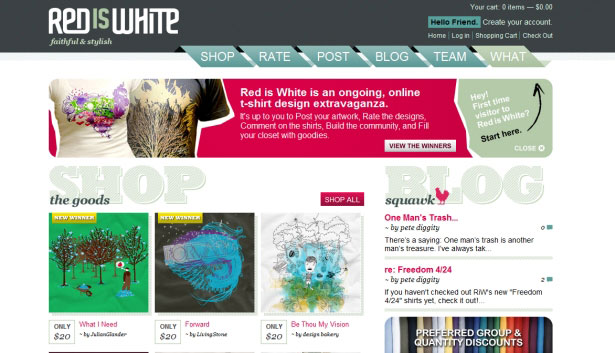 26 Examples of Online T-Shirt Shops Red is White