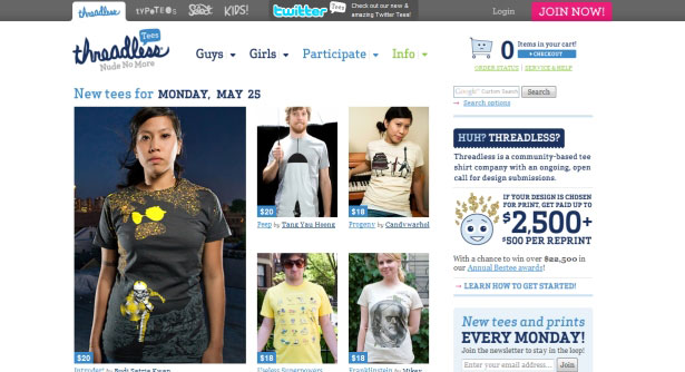 26 Examples of Online T-Shirt Shops Threadless
