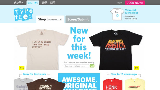 26 Examples of Online T-Shirt Shops Type Tees