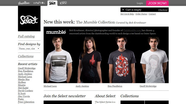 26 Examples of Online T-Shirt Shops Select