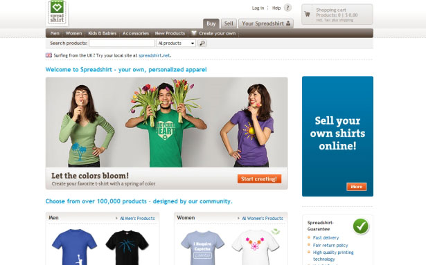 26 Examples of Online T-Shirt Shops Spread Shirt