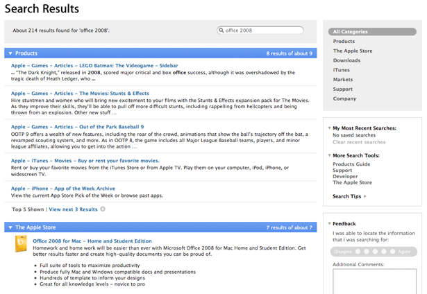 Apple search