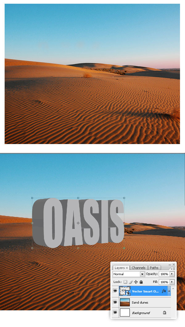 Create a 3D Text Scene Using Photoshop oasis 2