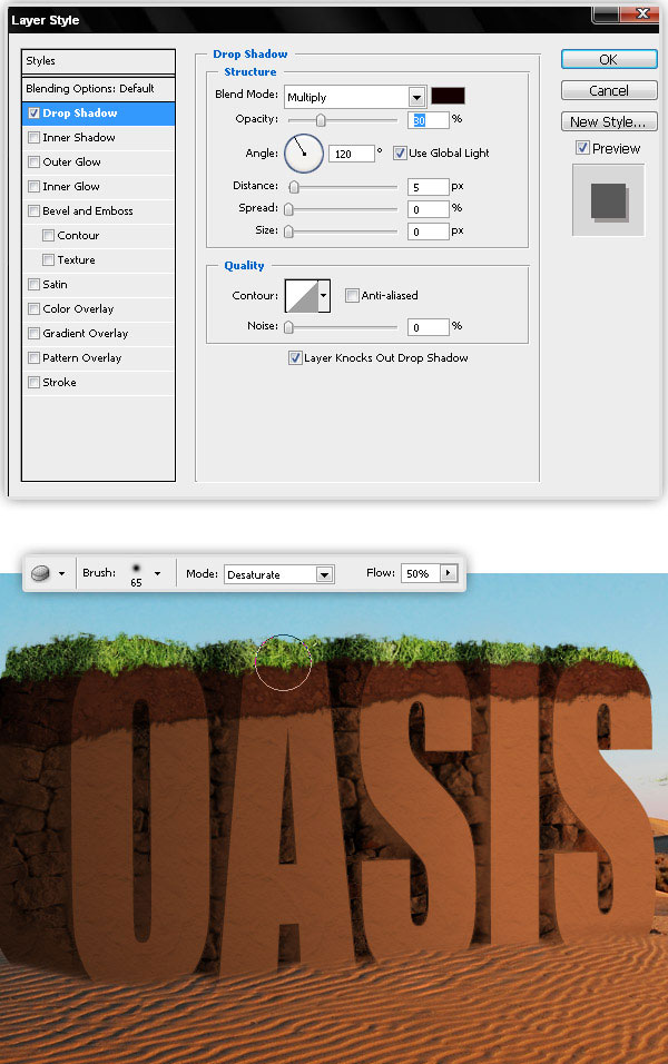 Create a 3D Text Scene Using Photoshop oasis 16