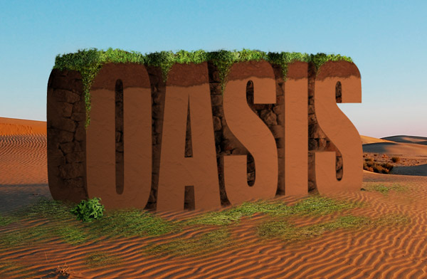 Create a 3D Text Scene Using Photoshop oasis 24
