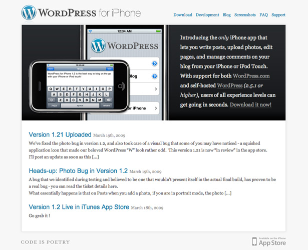 40 Awesome iPhone Application Websites wordpress1