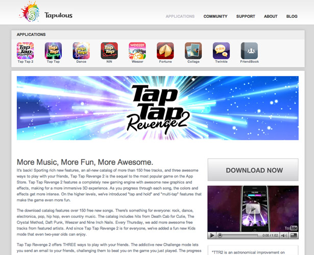 40 Awesome iPhone Application Websites tapulous