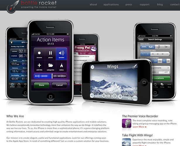 40 Awesome iPhone Application Websites botttlerocket