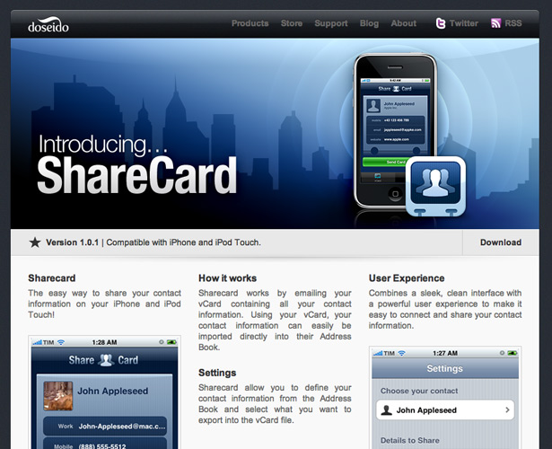 40 Awesome iPhone Application Websites sharecard1