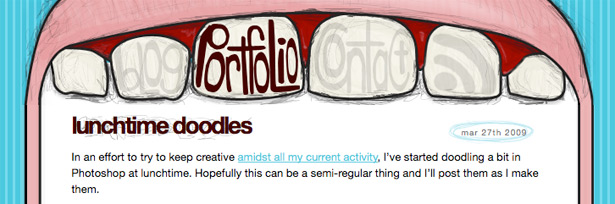 101 Examples of Text Treatments on the Web illustrate_mouth_teeth_2